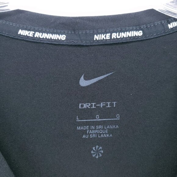 NWT Nike Dri-FIT Element Crew Black Running Long Sleeve Top Thumboles - Picture 8 of 13